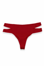 Lazer Kesim Seksi Kırmızı Slip XM1020
