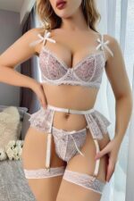 Beyaz Fantezi Seksi Desenli Jartiyer Takımı 97KIY9YMSE