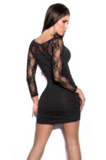 Beyaz Fantezi Seksi Uzun Kollu Dantel Detaylı Mini Elbise TP101305