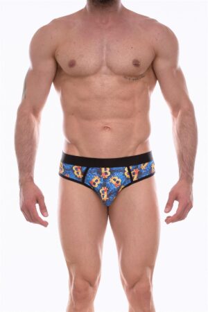 Çok Renkli Desenli Fantezi Seksi Erkek Jockstrap DM072224