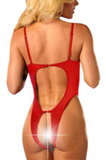 Fantezi Seksi Büyük Beden Özel Bölgesi Açık Bodysuit B-66160