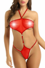 Fantezi Seksi Büyük Beden Transparan Bodysuit B-661137