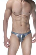 Gri Deri Görünümlü Fantezi Seksi Erkek Slip DM102104