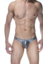 Gri Deri Görünümlü Fantezi Seksi Erkek Slip DM102104