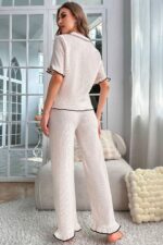 Kadın Bej Fırfır Detaylı Pijama Takımı 7167.81.S