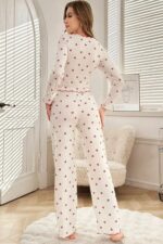 Kadın Kırmızı Pamuklu Kiraz Desenli Pijama Takımı 7135.63.S