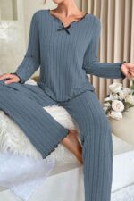 Kadın Mavi Pamuklu Pijama Takımı 7111.53.S