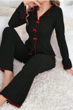 Kadın Siyah Pamuklu Pijama Takımı 7143.1.S