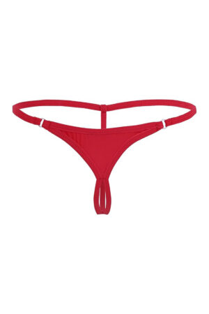 Kırmızı Büyük Beden Özel Bölgesi Açık String Tanga