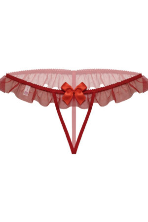 Kırmızı Fantezi Seksi Büyük Beden Dantelli String B-66297KRM