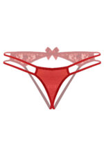 Kırmızı Fantezi Seksi Dantelli Arkası Açık String 66298KRM