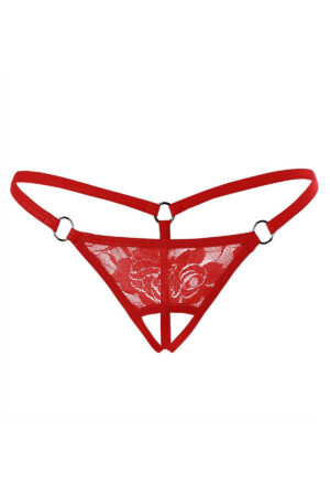 Kırmızı Fantezi Seksi Dantelli Büyük Beden String B-66277KRM