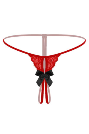 Kırmızı Fantezi Seksi Özel Bölgesi Açık String 66263KRM