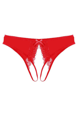 Kırmızı Fantezi Seksi Özel Bölgesi Açık String 66280KRM