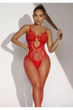 Kırmızı Fantezi Seksi Özel Bölgesi Açık Vücut Çorabı CR4704GYIX