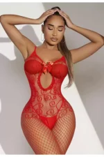 Kırmızı Fantezi Seksi Özel Bölgesi Açık Vücut Çorabı CR4704GYIX
