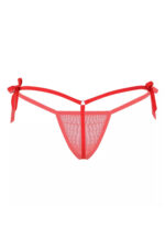 Kırmızı Fantezi Seksi Transparan Tül Büyük Beden String Tanga
