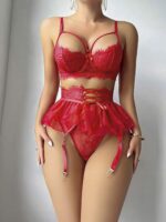 Kırmızı Fantezi Seksi Tül Detaylı Etekli Jartiyer Takımı IA2AHH1E01