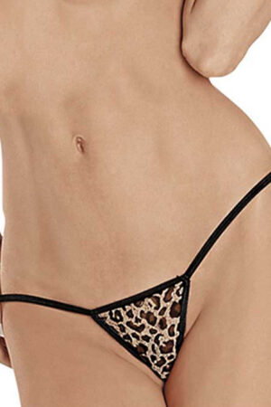 Leopar Desenli Fantezi Seksi Büyük Beden String B-66204
