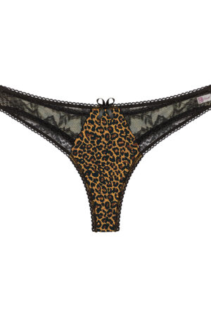 Leopar Desenli Fantezi Seksi Büyük Beden String B-66290LEO