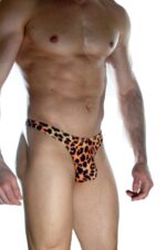 Leopar Desenli Fantezi Seksi Erkek Metal Detaylı String DM022330