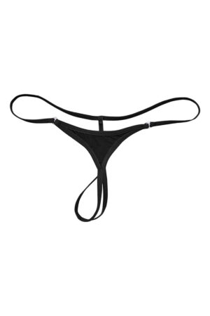 Siyah Büyük Beden Özel Bölgesi Açık String Tanga