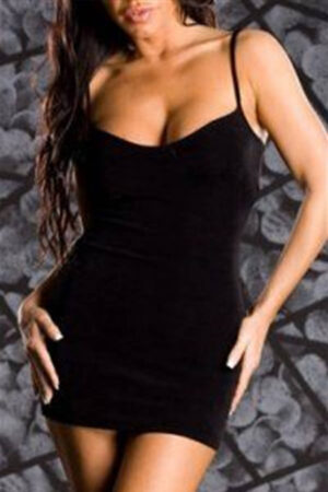 Siyah Fantezi Seksi Askılı Mini Elbise TP060834