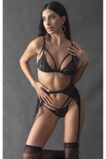 Siyah Fantezi Seksi Dantelli Jartiyer Takımı 1035