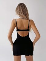 Siyah Fantezi Seksi Dekolteli Mini Elbise J073U4ZD52