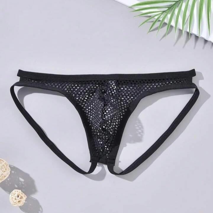 Siyah Fantezi Seksi Fileli Erkek Jockstrap Siyah Fantezi Seksi Fileli Erkek Jockstrap
