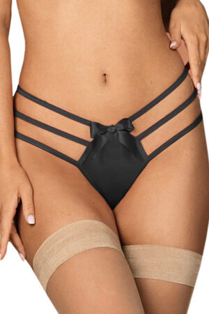 Siyah Fantezi Seksi Lastikli Büyük Beden String B-66286SYH