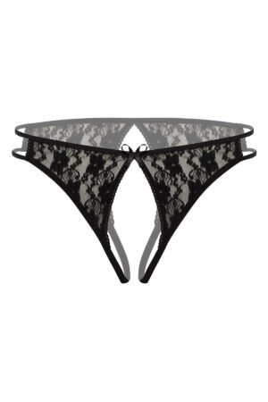 Siyah Fantezi Seksi Özel Bölgesi Açık Slip 66295SYH