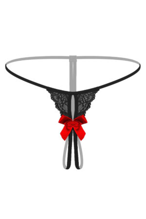 Siyah Fantezi Seksi Özel Bölgesi Açık String 66263SYH