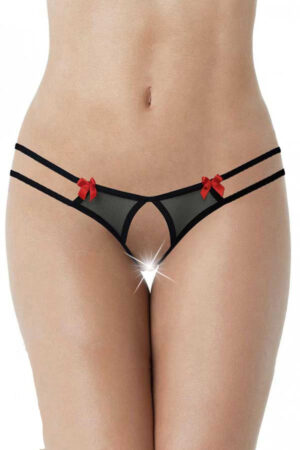 Siyah Fantezi Seksi Özel Bölgesi Açık String 66265SYH