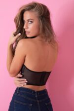 Siyah Fantezi Seksi Taşlı Büstiyer Bb-1134