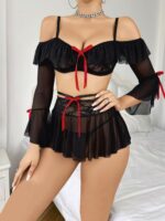 Siyah Fantezi Seksi Transparan Büstiyer Takımı DQZZ8MXNCC