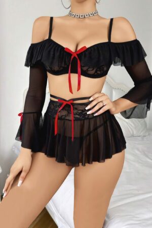 Siyah Fantezi Seksi Transparan Büstiyer Takımı DQZZ8MXNCC