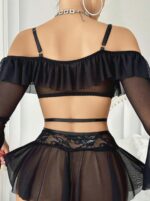 Siyah Fantezi Seksi Transparan Büstiyer Takımı DQZZ8MXNCC