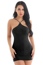 Siyah Fantezi Seksi Transparan Mini Elbise TP101592