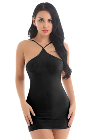 Siyah Fantezi Seksi Transparan Mini Elbise TP101592