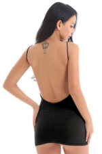 Siyah Fantezi Seksi Transparan Mini Elbise TP101592