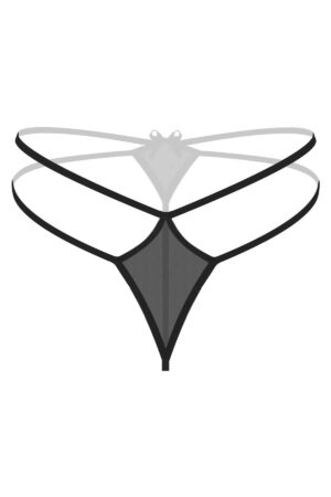 Siyah Fantezi Seksi Transparan String 66278SYH