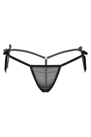 Siyah Fantezi Seksi Transparan Tül Büyük Beden String Tanga