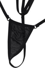 Siyah Fantezi Seksi Transparan Tül Büyük Beden String Tanga Body