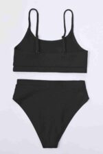 Siyah Fitilli Yüksek Bel Bikini Takımı