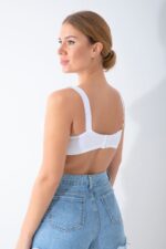 Beyaz Desteksiz Minimizer Sütyen