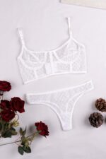Beyaz Fantezi Seksi Transparan Bralet Sütyen Takımı