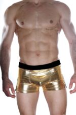 Erkek Sarı Suni Deri Seksi Boxer DM012101