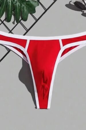 Erkek Seksi Kırmızı Biyeli Tanga