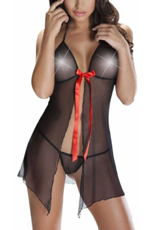 Fantezi Seksi Büyük Beden Tül Babydoll Gecelik Takımı B-66109